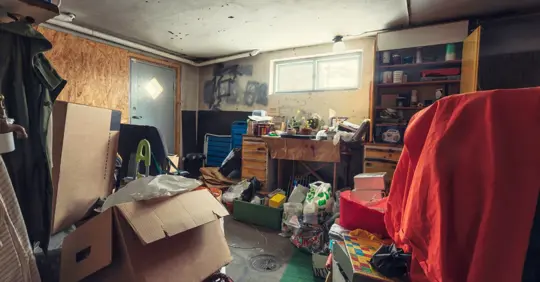 A messy garage